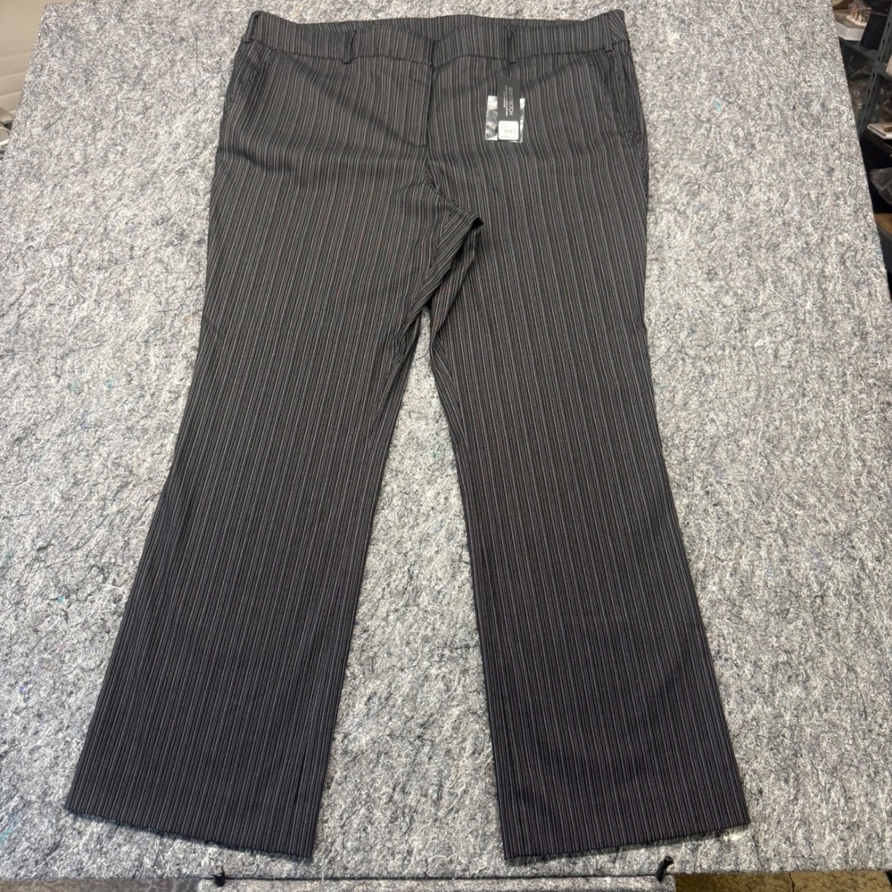 The Limited Sexy Stretch Pinstripe Dress Pants Grey Black Plus Size 24 NEW